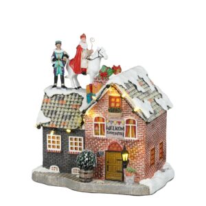 Sinterklaas op het dak battery operated - l17,5xb13xh19cm Luville